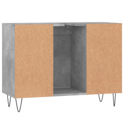 Armoire salle de bain gris béton 80x33x60cm bois d'ingénierie