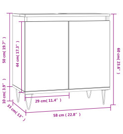 Armoire de bain chêne sonoma 58x33x60 cm bois d'ingénierie