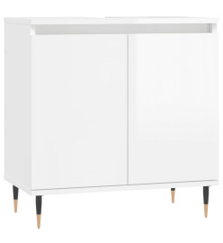 Armoire de bain blanc brillant 58x33x60 cm bois d'ingénierie