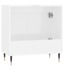 Armoire de bain blanc brillant 58x33x60 cm bois d'ingénierie