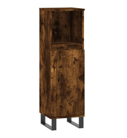 Armoire de bain chêne fumé 30x30x100 cm bois d'ingénierie