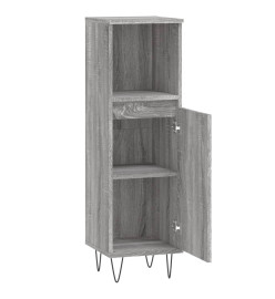 Armoire salle de bain sonoma gris 30x30x100 cm