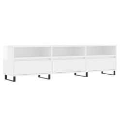 Meuble TV blanc brillant 150x30x44,5 cm bois d'ingénierie