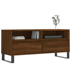 Meuble TV chêne marron 100x34,5x44,5 cm bois d'ingénierie