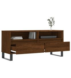 Meuble TV chêne marron 100x34,5x44,5 cm bois d'ingénierie