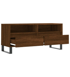 Meuble TV chêne marron 100x34,5x44,5 cm bois d'ingénierie