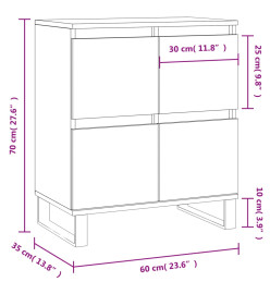 Buffet Gris béton 60x35x70 cm Bois d'ingénierie