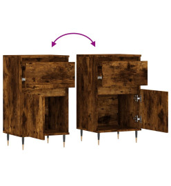 Buffets 2 pcs chêne fumé 40x35x70 cm bois d'ingénierie