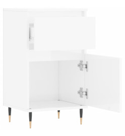 Buffet blanc brillant 40x35x70 cm bois d'ingénierie