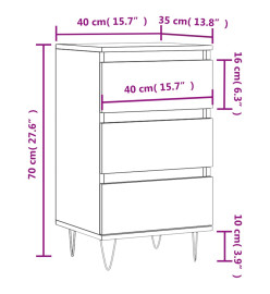 Buffet chêne marron 40x35x70 cm bois d'ingénierie