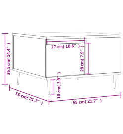 Table basse blanc brillant 55x55x36,5 cm bois d'ingénierie