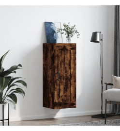 Armoire murale chêne fumé 34,5x34x90 cm bois d'ingénierie