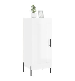 Buffet Blanc brillant 34,5x34x90 cm Bois d'ingénierie