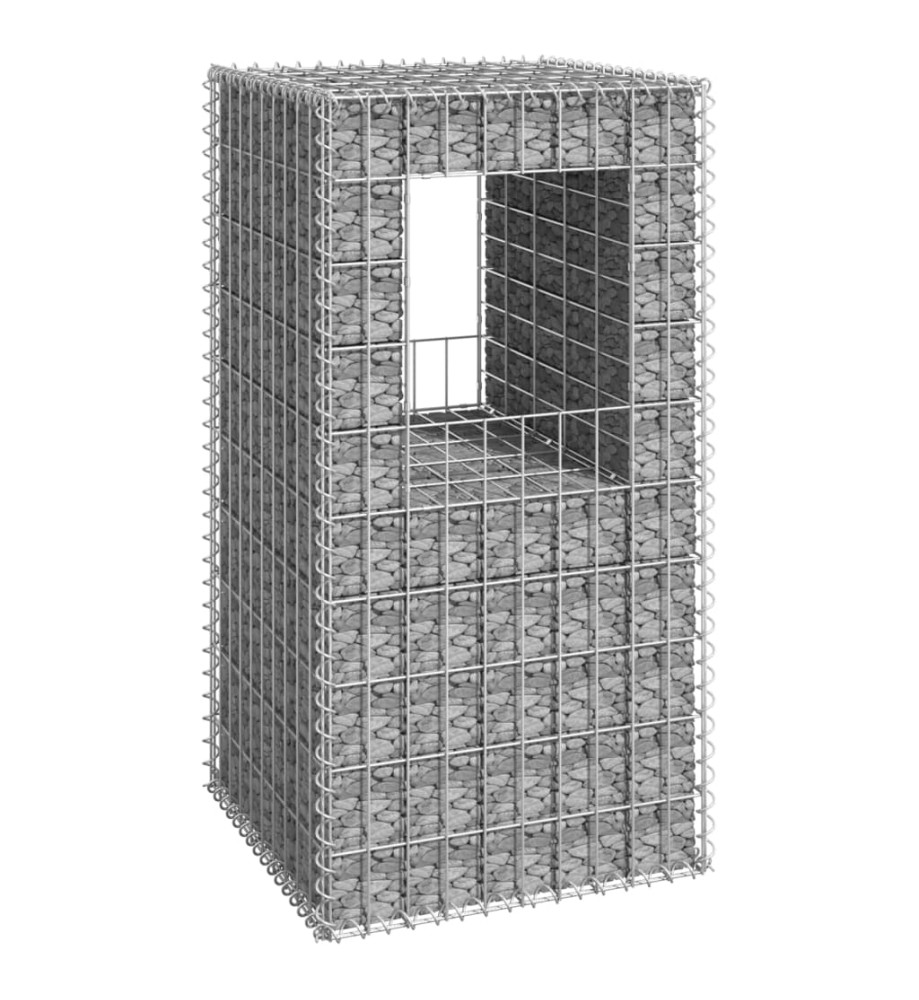 Poteau à panier de gabion 50x50x100 cm Fer