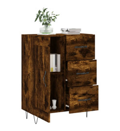 Buffet chêne fumé 69,5x34x90 cm bois d'ingénierie