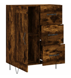 Buffet chêne fumé 69,5x34x90 cm bois d'ingénierie