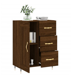 Buffet chêne marron 69,5x34x90 cm bois d'ingénierie