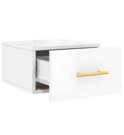 Tables de chevet murales 2 pcs blanc brillant 35x35x20 cm