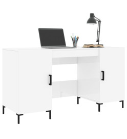 Bureau Blanc brillant 140x50x75 cm Bois d'ingénierie