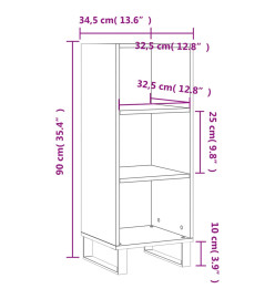 Buffet sonoma gris 34,5x32,5x90 cm bois d'ingénierie