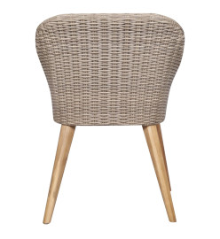 Ensemble de salle à manger de jardin 5 pcs Marron