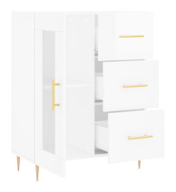 Buffet Blanc brillant 69,5x34x90 cm Bois d'ingénierie