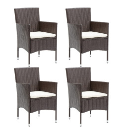 Ensemble de salle à manger de jardin 5 pcs Marron