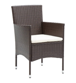 Ensemble de salle à manger de jardin 5 pcs Marron
