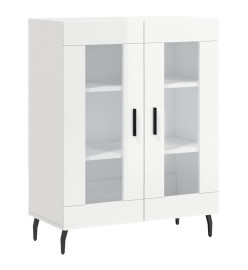 Buffet Blanc brillant 69,5x34x90 cm Bois d'ingénierie