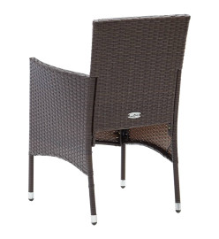 Ensemble de salle à manger de jardin 5 pcs Marron