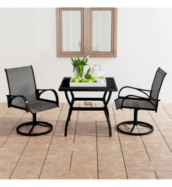 Ensemble de salle à manger de jardin 3 pcs Textilène et acier