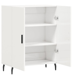 Buffet Blanc brillant 69,5x34x90 cm Bois d'ingénierie