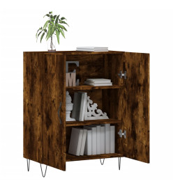 Buffet chêne fumé 69,5x34x90 cm bois d'ingénierie