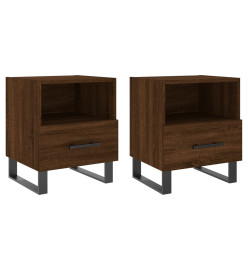 Tables de chevet 2 pcs chêne marron 40x35x47,5 cm