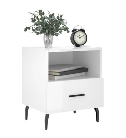 Tables de chevet 2 pcs blanc brillant 40x35x47,5 cm