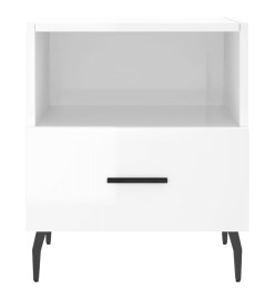 Tables de chevet 2 pcs blanc brillant 40x35x47,5 cm