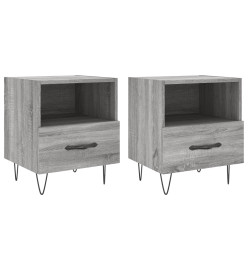 Tables de chevet 2 pcs gris sonoma 40x35x47,5 cm