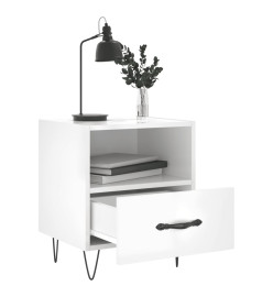 Tables de chevet 2 pcs blanc brillant 40x35x47,5 cm