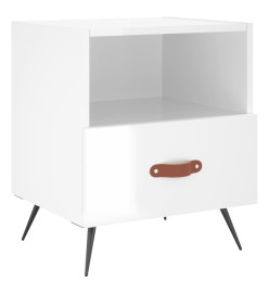 Tables de chevet 2 pcs blanc brillant 40x35x47,5 cm