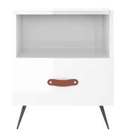 Tables de chevet 2 pcs blanc brillant 40x35x47,5 cm