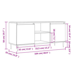 Meuble TV blanc brillant 104x35x50 cm bois d'ingénierie