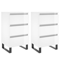 Tables de chevet 2 pcs blanc brillant 40x35x69 cm