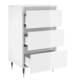 Tables de chevet 2 pcs blanc brillant 40x35x69 cm