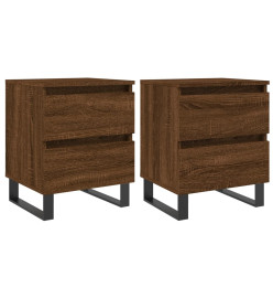 Tables de chevet 2 pcs chêne marron 40x35x50 cm bois ingénierie