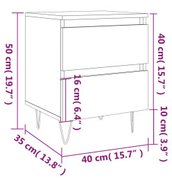 Tables de chevet 2 pcs blanc 40x35x50 cm bois d’ingénierie