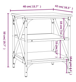 Tables d'appoint 2 pcs Sonoma gris 40x42x50 cm Bois ingénierie