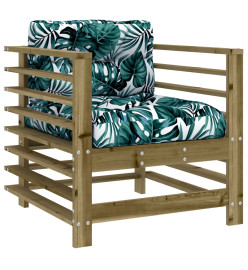 Chaises de jardin avec coussins lot de 2 bois de pin imprégné