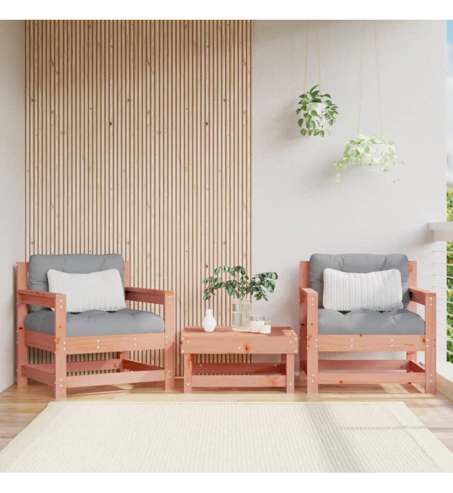 Chaises de jardin avec coussins lot de 2 bois massif douglas