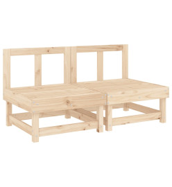 Canapés centraux avec coussins 2 pcs bois de pin massif