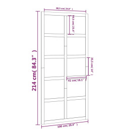 Porte de grange 100x1,8x214 cm Bois massif de pin